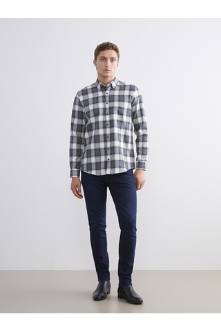 Lcwaıkıkı Classic Siyah Regular Fit Uzun Kollu Ekose Erkek Gömlek