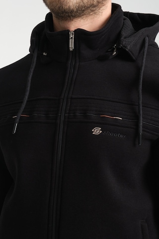 Shooter Sportswear Shooter Kışlık Erkek Eşofman Takımı İçi Şardonlu Kapüşonlu Regular Kalıp Siyah