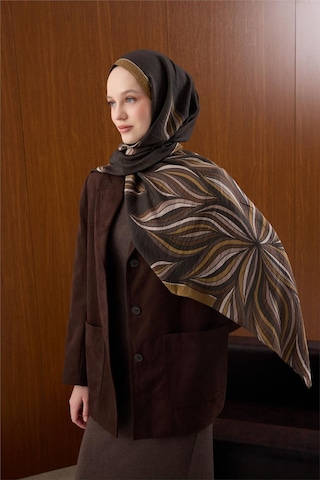 Silk Home Viskon Karışımlı Mayda Şal Sarı Zemin Çok Renkli Desenli Tok Duruşlu 190x70