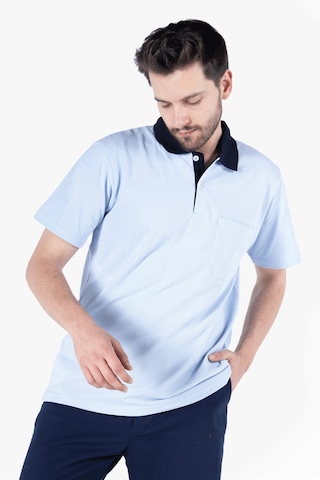 Polo Yaka T-shirt %100 Pamuk Cepli Gök Mavi