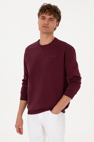 U.S. Polo Assn. Erkek Comfort Fit Bisiklet Yaka Şardonlu Bordo Basic Sweatshirt 50313757-VR177