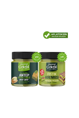 Antep Fıstık Ezmesi & Antep Fıstık Kreması 2'li Avantaj Paketi 200 Gr X 2