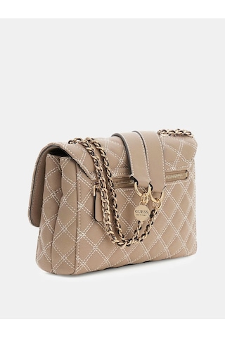 Guess Giully Quilted Crossbody Kadın Askılı Çanta Hwbq9673200 Bej