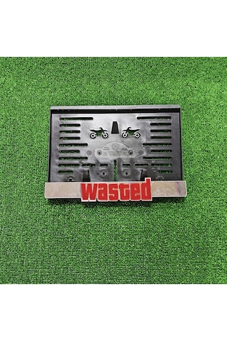 Motorsiklet Plakalık Wasted Lazer Kesim 3d Kabartmalı Model Motor Plakalığı