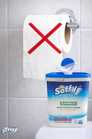 Soffy Islak Tuvalet Kağıdı Tuvalete Atılabilen Flushable Tuvalet Kağıt 480 Adet