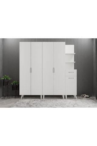 Begonya Portmanto Vestiyer Beyaz -225 cm