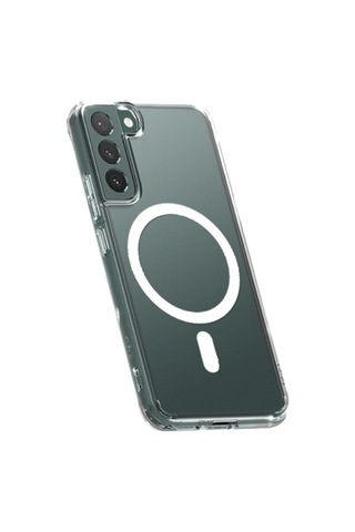 Samsung Galaxy Uyumlu S22 Kılıf Magneticsafe Şeffaf Silikon - Şeffaf