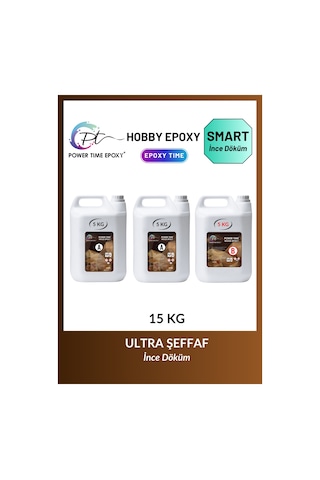 15 Kg Wood Epoxy Smart/ Sehpa, Masa, Aksesuar Için Şeffaf Epoksi Reçine Ince Döküm