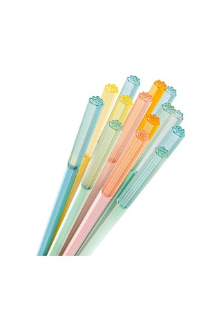 5 Çift Canlı Makaron Renkli Fiberglas Çubuklar-yemek Pişirme Ve Yemek İçin Kaymaz Tasarım Çok Renkli