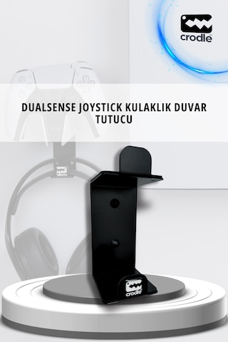 Duvara Monte Edilebilen Siyah Gaming Ps4 Ps5 Xbox Joystick Controller Tutucu Ve Kulaklık Standı