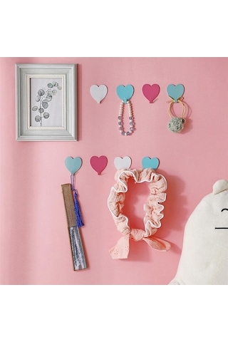 Dancemonkey Cbtx E711 12 Adet Demir Duvara Monte Kalp Şekilli Yapışkan Askılar - Gümüş Renk Gümüş