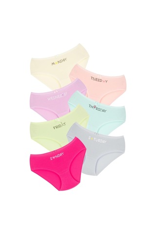 New Lilla 007 Kız Çoçuk Mix Color 7'li Paket Baskılı Külot V2-mix Colors Çok Renkli