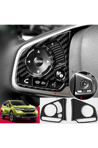 Honda Civic Fc5 2016-2020 Direksiyon Kaplaması 2 Parça - Karbon