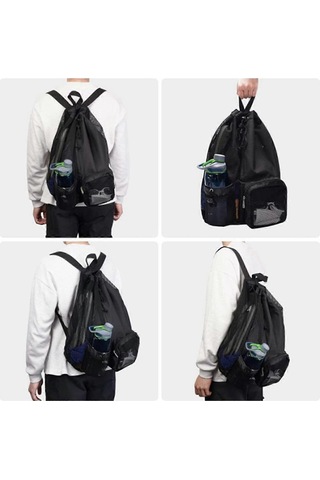 Yüzme, Spor Salonu, Havuz, Antrenman Ekipmanları Ve Sporlar İçin Fileli Bağcıklı Sırt Çantası Diğer