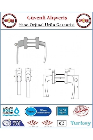 Pimapen Pencere Ve Balkon Kapı Kolu - Anahtarlı Kilitli - İkili