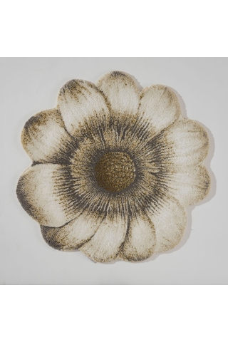 Magnolia Bath Mat, Lüks Mimoza Desenli Banyo Halısı Bej
