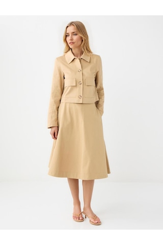 Jimmy Key Deve Tüyü Rahat Kesim Normal Bel Gabardin Midi Etek 5ww074950260