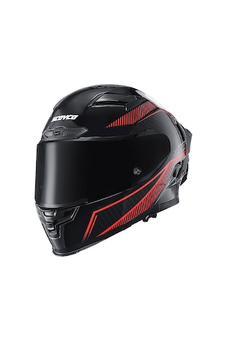 Motoanl Full Face Ce Yüksek Güvenlikli Motor Kaskı Fire Edition Siyah Kırmızı
