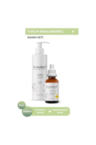 Dermaluire Nemlendirici Cilt Bakım Kremi 200 ML + Vitamin C Serum 30 ML