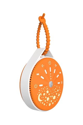 Neevoyu Turuncu Bebek Uyku Alıcı - 10 Müzikli Beyaz Gürültü Cihazı, 3 Zamanlayıcı, 7 Renkli Yıldızlı Gece Lambası, Şarj Edilebilir Pil Turuncu