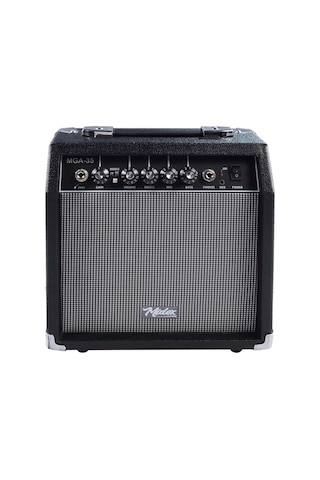Midex Mga-35bk-pak Elektro Gitar Amfisi Seti 35 Watt Gain Özellikli Amfi Mikrofon Stand Kulaklık Jack Kablo