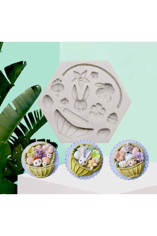 Duangduang Paskalya Tavşanı Silikon Yumurta Çikolatalı Kek Sabun Kalıbı Pişirme Kek Tepsisi Kalıbı