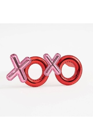 Kırmızı Renk Xoxo Yazılı Parti Gözlüğü 17x7 Cm