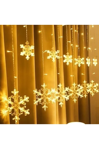 3 Metre Saçaklı Kar Tanesi Perde Led Gün Işığı