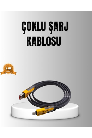 65w 4 Ü 1 Arada Örgülü Hızlı Şarj Kablosu Usb-c Usb-a Çoklu Şarj Dayanıklı 00962738