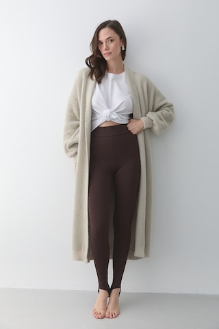 Taş Boydan Uzun Triko Hırka - 251015 Taş