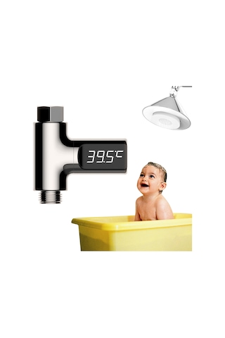 Bd-ls-01 Bebek Duşu 360 Derece Dönebilen Led Ekran Pasif Su Termometresi Kaplama