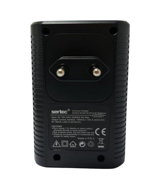 Sertech 9 Volt Pil Şarj Cihazı- 4 Pil Uyumlu Destekli