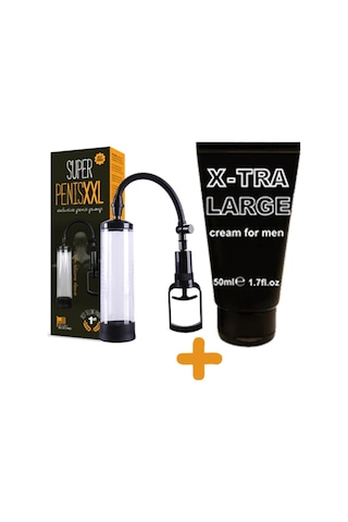 Hızlı Express Penisxxl 22 Cm Süper Penis Vakum Pompası + X-Tra Large Krem 50 Ml