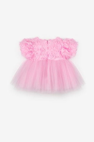 Le Mabelle Pembe Gül Detaylı Kız Bebek Elbise - Elina Pembe