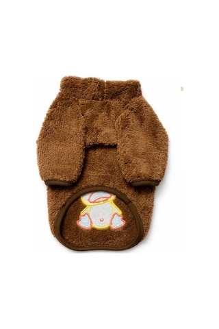 Gedyco Chici Coffee Peluş Küçük Irk Köpek Sweatshirtü-21561