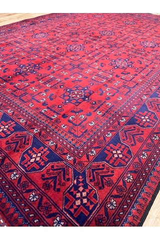 El Dokuma Bilicik Afgan Halısı Oriental Modern Ve Tarihi Halı - Yıkanabilir -kaymaz Kırmızı