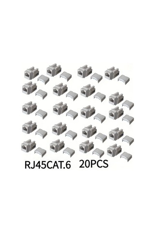 Xuweiwei 20 Adet Cat6 Ethernet Duvar Plakası Rj45 Ağ Bağlantı Elemanı 10gbps Hızlı Kolay Kurulum Ev Ofis İnternet