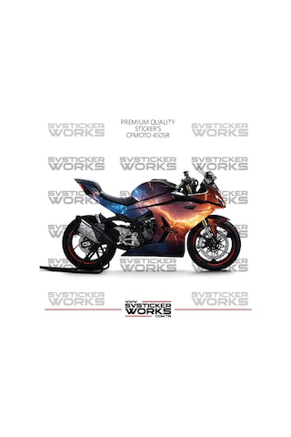 Cfmoto 450sr Kaplama Sticker Kırmızı Ve Mavi Flash Design Motor Kaplama Modeli Hazır Kit Tüm Modeller Uyumlu