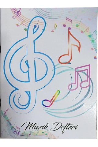 Müzik Defteri Büyük Boy A4 40 Yaprak Karton Kapak Sol Anahtarlı Kareli Müzik Defteri 1 Adet