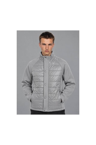Hk Premium Slim Fit Prada Kumaş Şişme Desenli Mont A. Gri