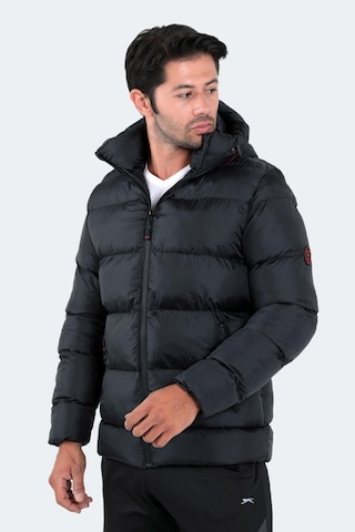 Slazenger HANK Erkek Kapüşonlu Şişme Siyah Mont & Kaban