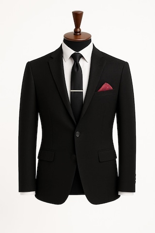 Fabio Cassani Erkek İtalyan Kesim Tek Düğmeli Blazer Ceket Klasik Ve Modern Şıklık Siyah