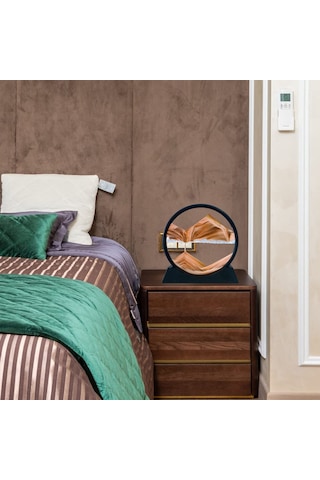 Yifomall 12 İnç Siyah Çerçeveli 3d Akıcı Kumsal Tablo - Cam Malzeme, Rahatlatıcı Görsel Efekt, Ev Ofis Dekorasyonu