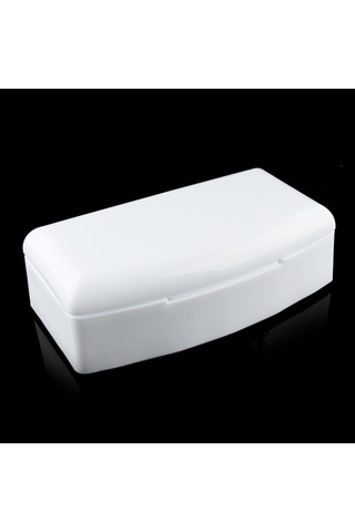 Tenfowee Pratik Tırnak Aleti Dezenfeksiyon Kutusu - Taşınabilir Ve Hafif Temizleme Kabı, Beyaz Kapaklı