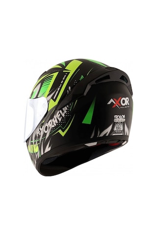 Axor Rage Trogon-E CE2205 DOT FMVSS218 Motosiklet Kaskı Siyah - Yeşil - Sarı
