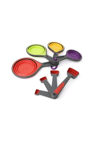 Ruicoo Bakım Ve Pişirme İçin 8 Parça Silikon Ölçü Kupa Ve Kaşık Seti - Ölçümlü, Esnek Ve Dayanıklı Ev Gereci Diğer