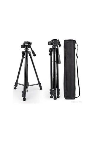 Teknosepetim Siyah Büyük Profesyonel Kamera Ayarlanabilir Tripod Telefon Tutucu Tripot 140 Cm, Siyah Blpl140cmtris