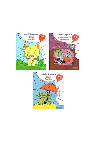 4-5 Yaş Akıllı Boyama Kitap Seti 3 Kitap Uçanbalık Yayınları
