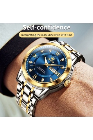 Fastbuy Ölçüsü 5513, Erkek İş Saati, Mavi-altın Renkli, Su Geçirmez, Kuvars, Çok Renkli Çok Renkli