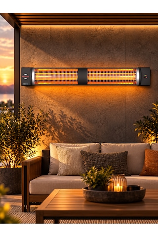 Square 2800 Watt 2 Kademeli Infrared Uzaktan Kumandalı Duvar Tipi Isıtıcı